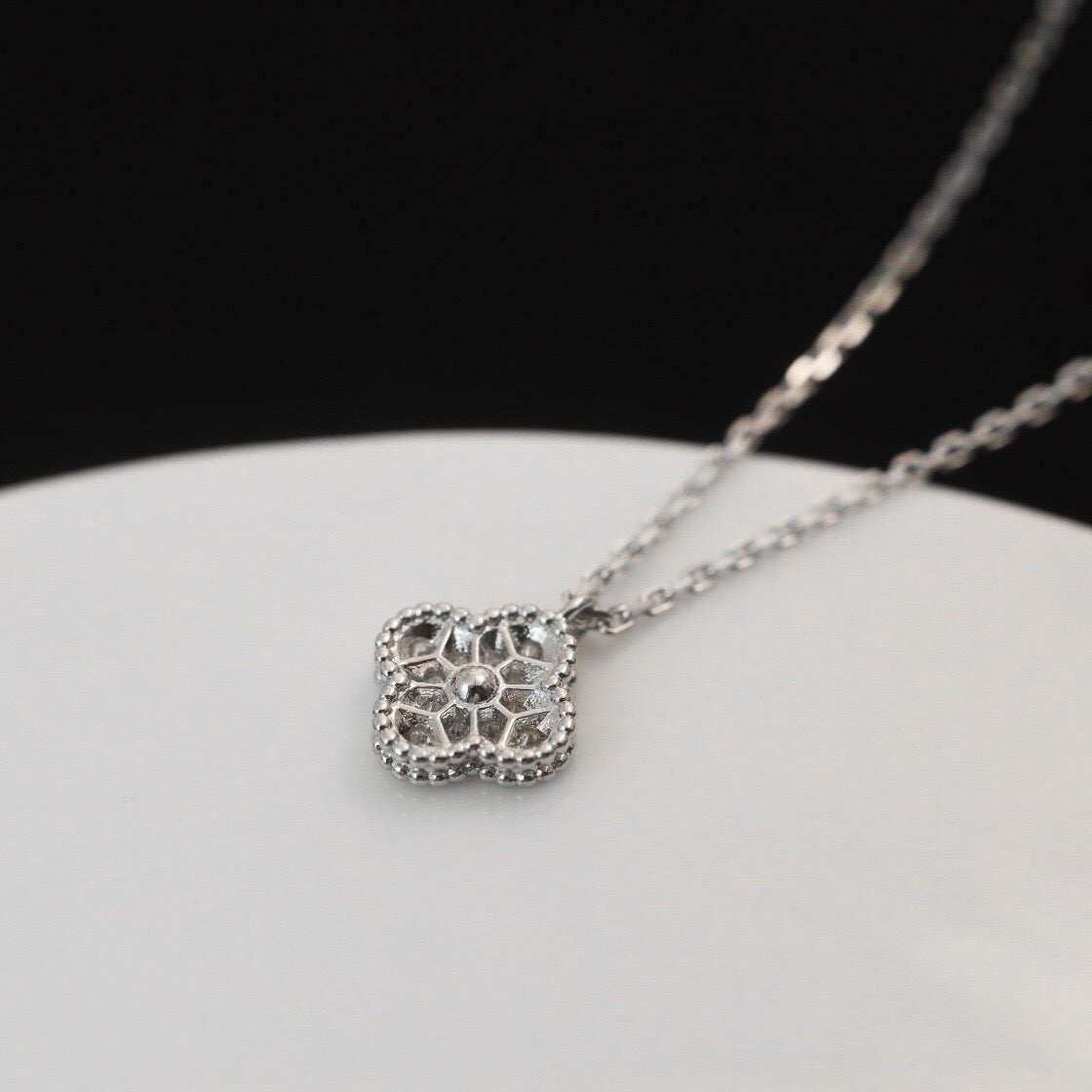 [Marin-Jewelry]CLOVER MINI 9.5MM PENDANT DIAMOND NECKLACE