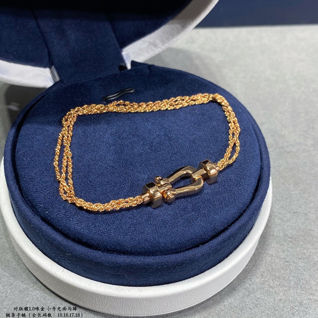 [Marin-Jewelry]FORCE SMALL HORSESHOE  DIAMOND CHAIN ROPE BRACELET