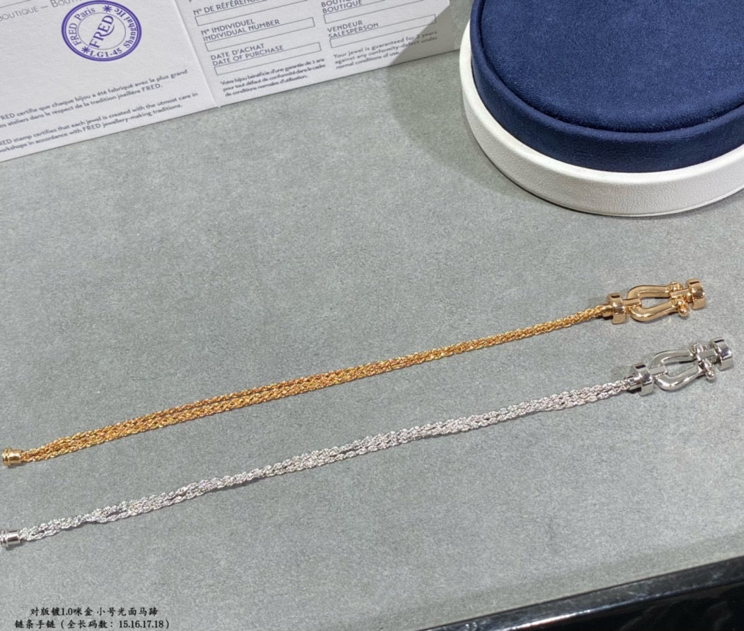 [Marin-Jewelry]FORCE SMALL HORSESHOE  DIAMOND CHAIN ROPE BRACELET