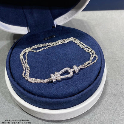[Marin-Jewelry]FORCE SMALL HORSESHOE  DIAMOND CHAIN ROPE BRACELET