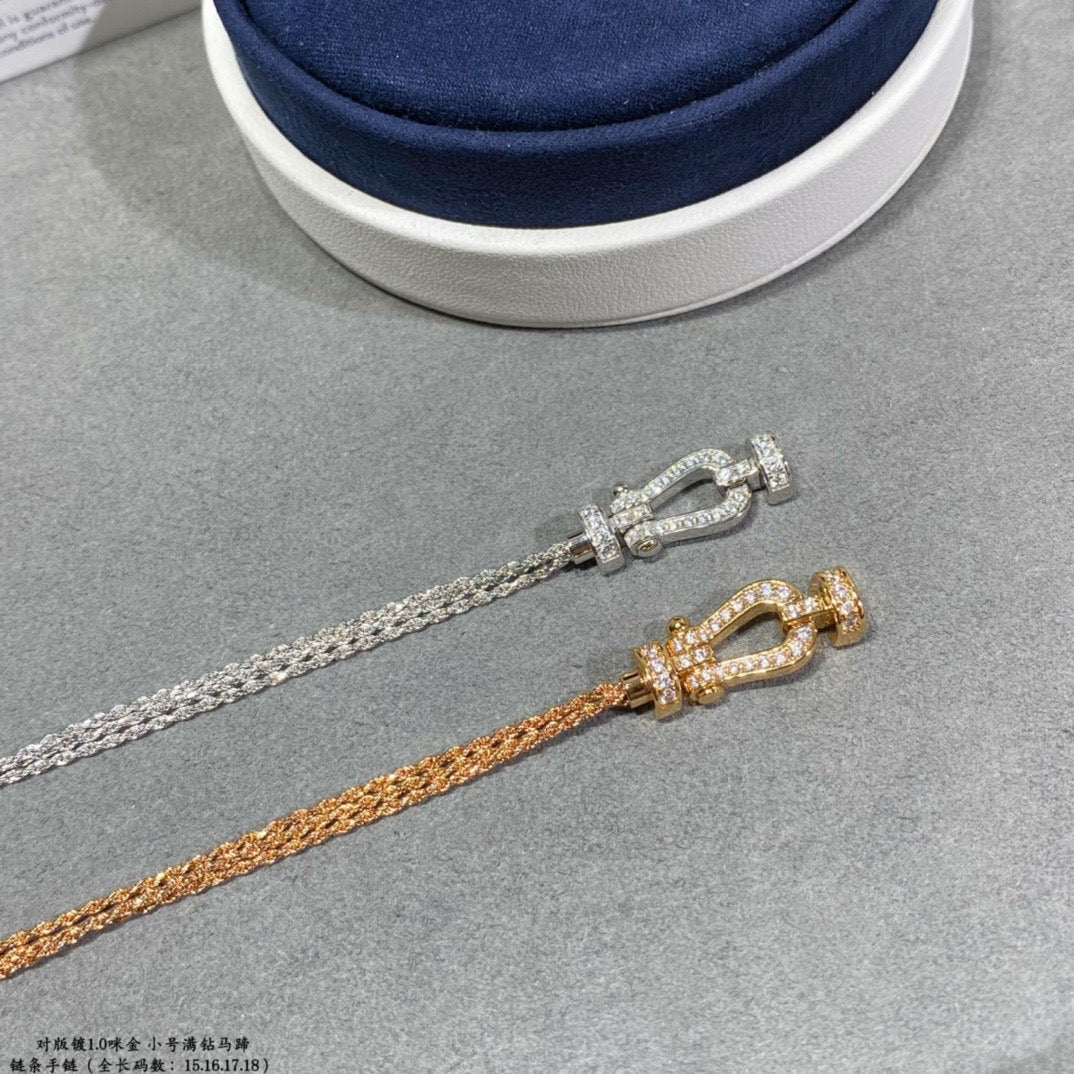 [Marin-Jewelry]FORCE SMALL HORSESHOE  DIAMOND CHAIN ROPE BRACELET