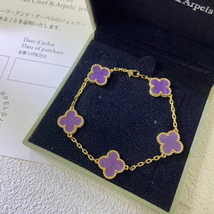 [Marin-Jewelry] CLOVER 5 MOTIF VIOLET BRACELET COLLECTION