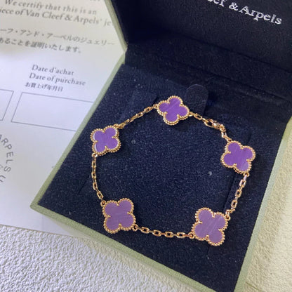 [Marin-Jewelry] CLOVER 5 MOTIF VIOLET BRACELET COLLECTION