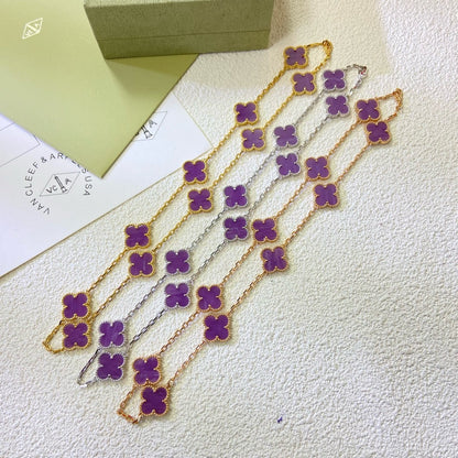 [Marin-Jewelry Jewelry]CLOVER 10 MOTIFS  PURPLE VIOLET  NECKLACE