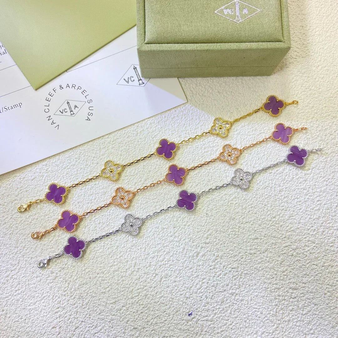[Marin-Jewelry] CLOVER 5 MOTIF VIOLET BRACELET COLLECTION