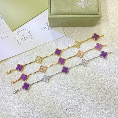 [Marin-Jewelry] CLOVER 5 MOTIF VIOLET BRACELET COLLECTION
