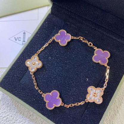 [Marin-Jewelry] CLOVER 5 MOTIF VIOLET BRACELET COLLECTION