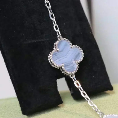 [Marin-Jewelry] CLOVER 5 MOTIF PURPLE CHALCEDONY BRACELET COLLECTION