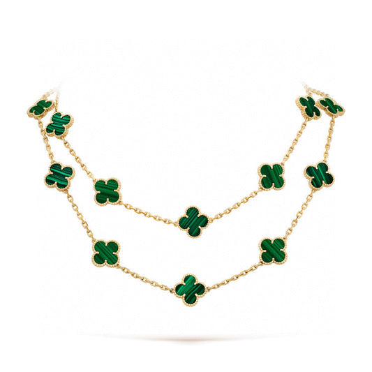 [Marin-Jewelry]CLOVER 20 MOTIFS MALACHITE GOLD