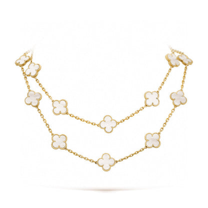 [Marin-Jewelry]CLOVER 20 MOTIFS WHITE MOP NECKLACE