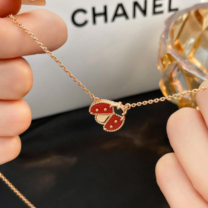 [Marin-Jewelry]LUCKY  CARNELIANS LADYBUG NECKLACE