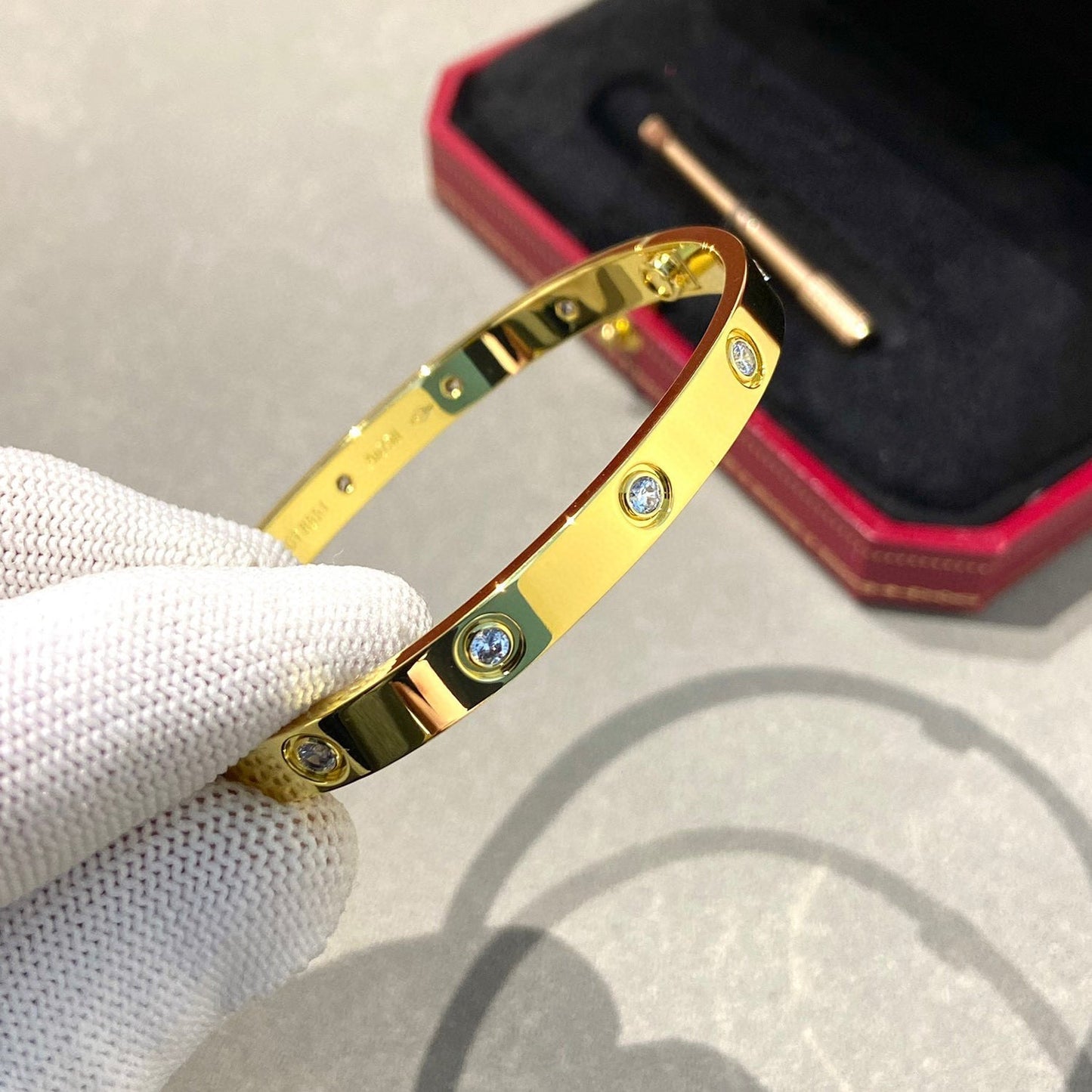 [Marin-Jewelry]LOVE BRACELET 6.1MM 10 DIAMONDS