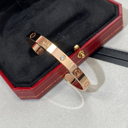 [Marin-Jewelry]LOVE BRACELET 6.1MM 1 DIAMOND OPEN CUFF