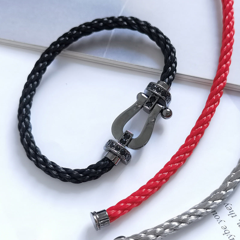 [Marin-Jewelry]FORCE LARGE SERIES HORSESHOE BLACK SAMURAI BRACELET