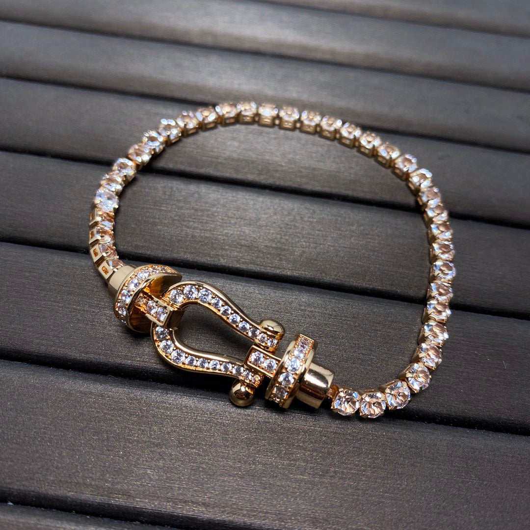 [Marin-Jewelry]FORCE  LARGE HORSESHOE FULL DIAMOND TENNIS BRACELET