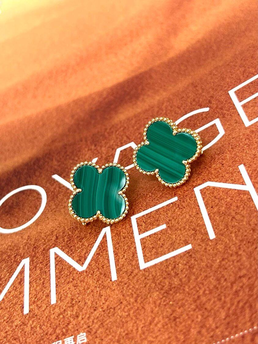 [Marin-Jewelry] CLOVER LARGE (20mm) 1 MOTIFS GREENER MOP STUD EARRINGS