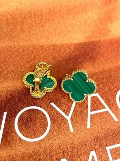 [Marin-Jewelry] CLOVER LARGE (20mm) 1 MOTIFS GREENER MOP STUD EARRINGS