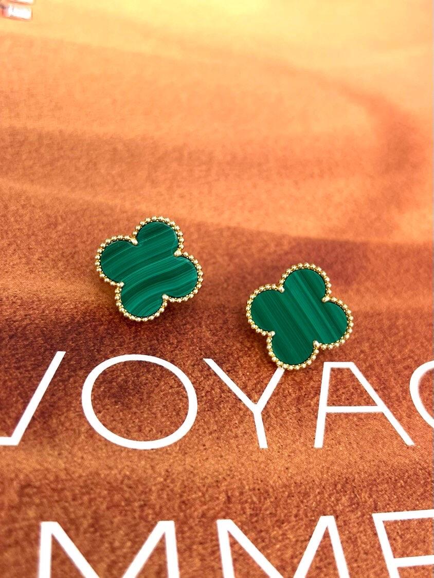 [Marin-Jewelry] CLOVER LARGE (20mm) 1 MOTIFS GREENER MOP STUD EARRINGS