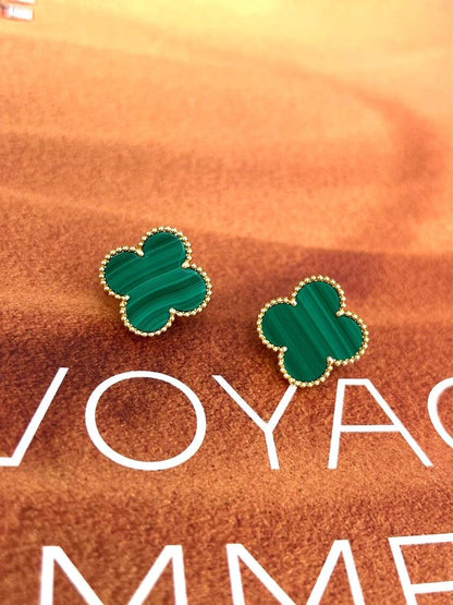 [Marin-Jewelry] CLOVER LARGE (20mm) 1 MOTIFS GREENER MOP STUD EARRINGS