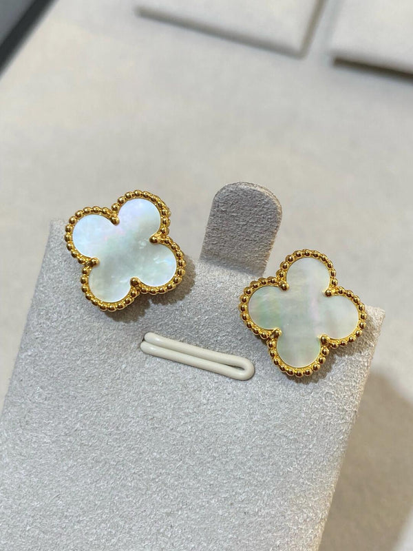 [Marin-Bijoux] CLOVER GRANDE (20mm) 1 MOTIFS NŒUD PAPILLON BLANC BOUCLES D'OREILLES PAPILLONS