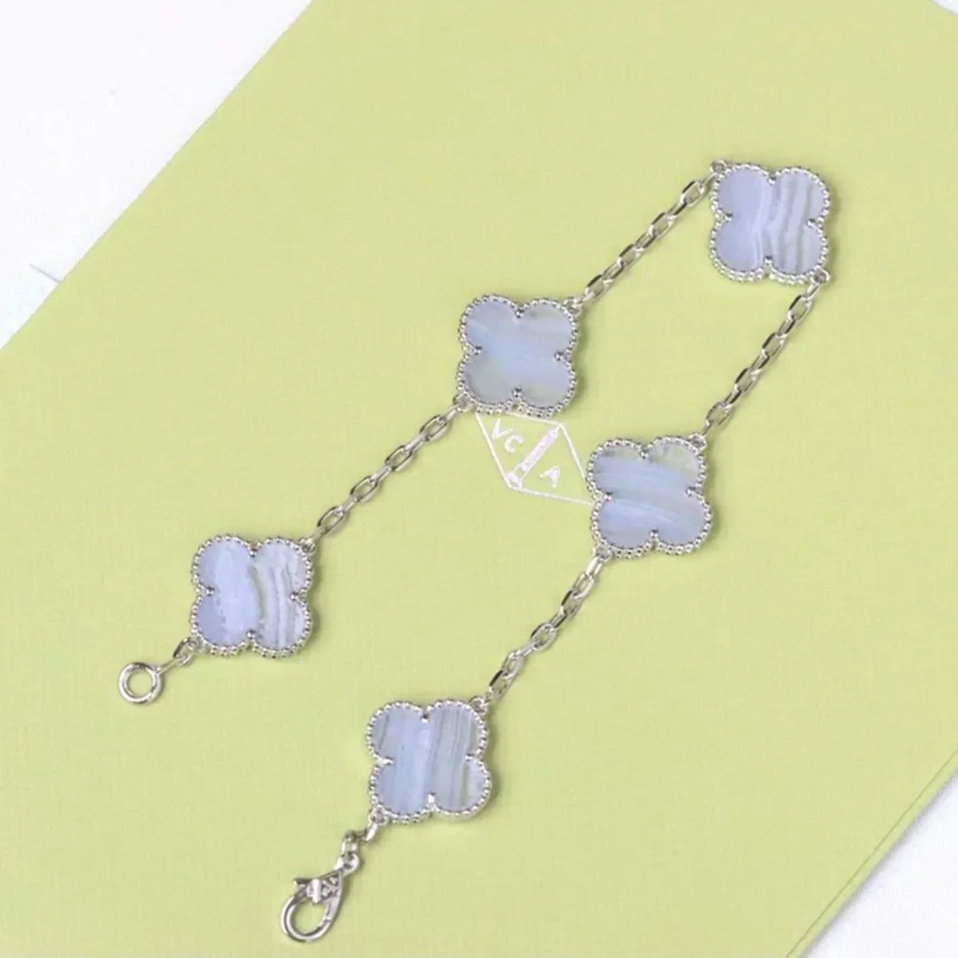 [Marin-Jewelry] CLOVER 5 MOTIF PURPLE CHALCEDONY BRACELET COLLECTION