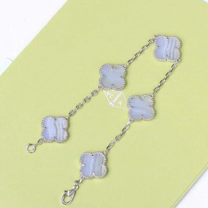 [Marin-Jewelry] CLOVER 5 MOTIF PURPLE CHALCEDONY BRACELET COLLECTION