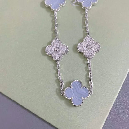 [Marin-Jewelry] CLOVER 5 MOTIF PURPLE CHALCEDONY BRACELET COLLECTION