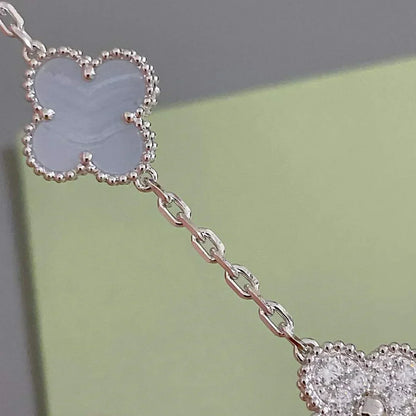 [Marin-Jewelry] CLOVER 5 MOTIF PURPLE CHALCEDONY BRACELET COLLECTION