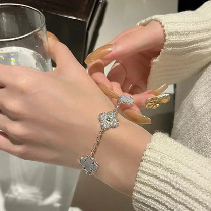 [Marin-Jewelry] CLOVER 5 MOTIF PURPLE CHALCEDONY BRACELET COLLECTION