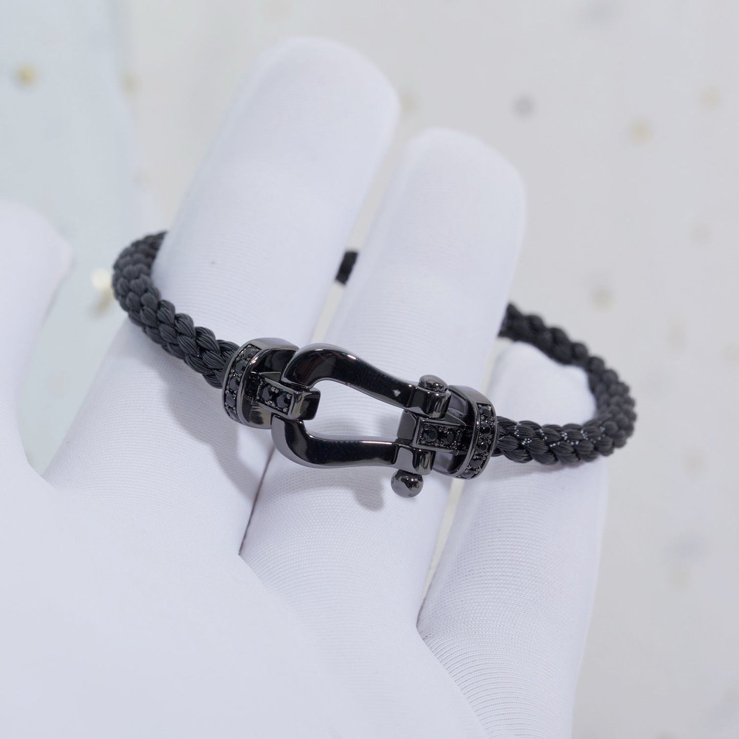 [Marin-Jewelry]FORCE LARGE SERIES HORSESHOE BLACK SAMURAI BRACELET