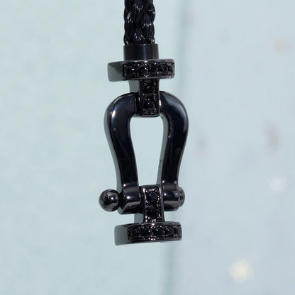 [Marin-Jewelry]FORCE LARGE SERIES HORSESHOE BLACK SAMURAI BRACELET