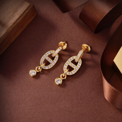 [Marin-Jewelry]HM CHAINE DIAMOND EARRINGS