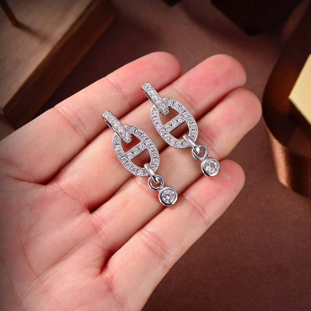 [Marin-Jewelry]HM CHAINE DIAMOND EARRINGS