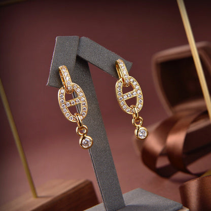 [Marin-Jewelry]HM CHAINE DIAMOND EARRINGS