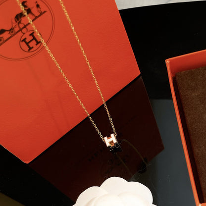[Marin-Jewelry]H WHITE SQUARE GOLD NECKLACE