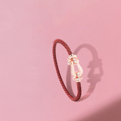 [Marin-Jewelry]FORCE 10 HALF DIAMOND PINK GOLD RED CORDERI LARGE AND MEDIUM MODEL