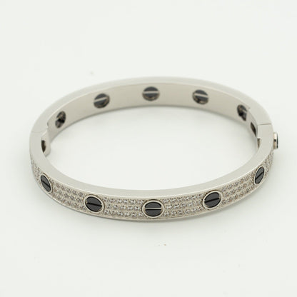 [Marin-Jewelry]LOVE BRACELET 6.1MM DIAMOND-PAVED CERAMIC