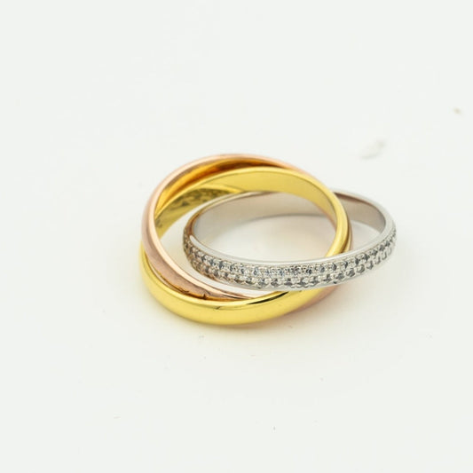 [Marin-Jewelry Jewelry]TRINITY RING GOLD PINK GOLD SILVER DIAMONDS