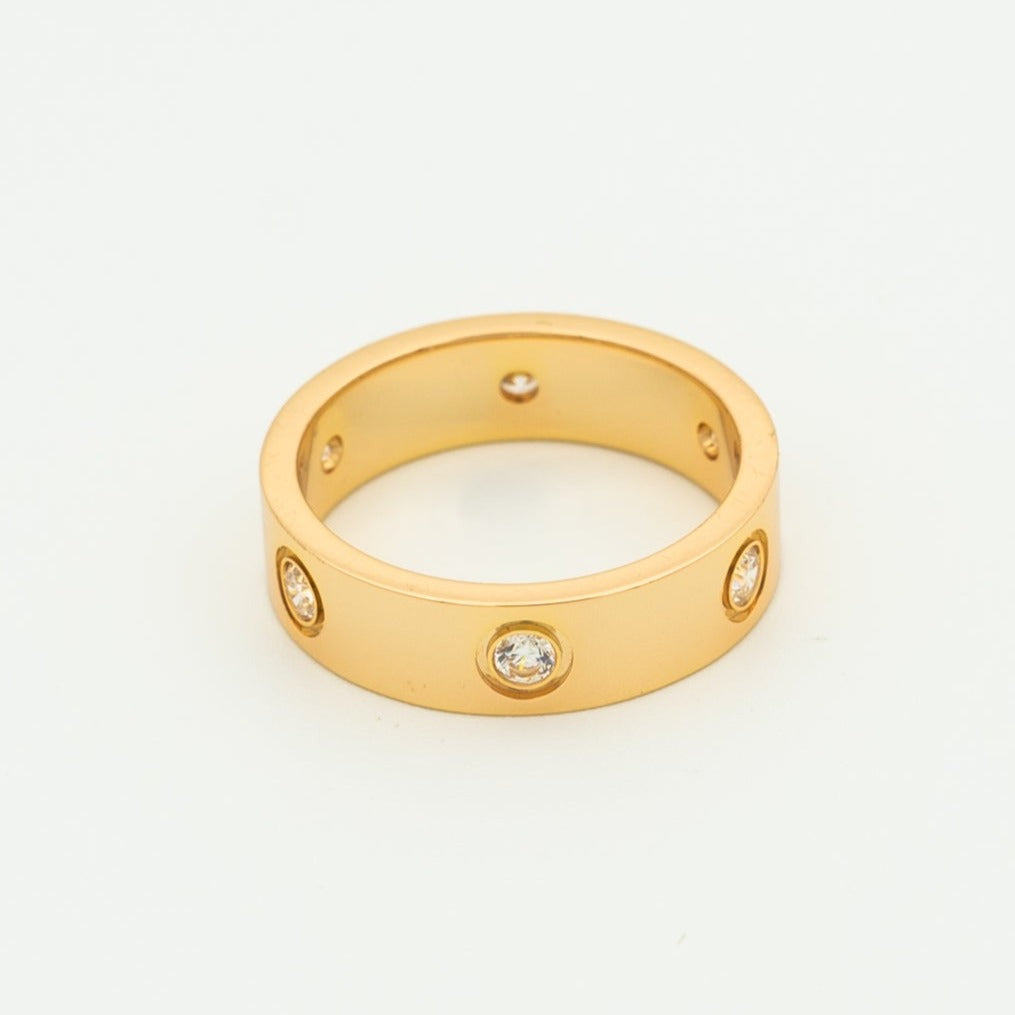 [Marin-Jewelry]LOVE RING 5.5MM 6 DIAMONDS PINK GOLD