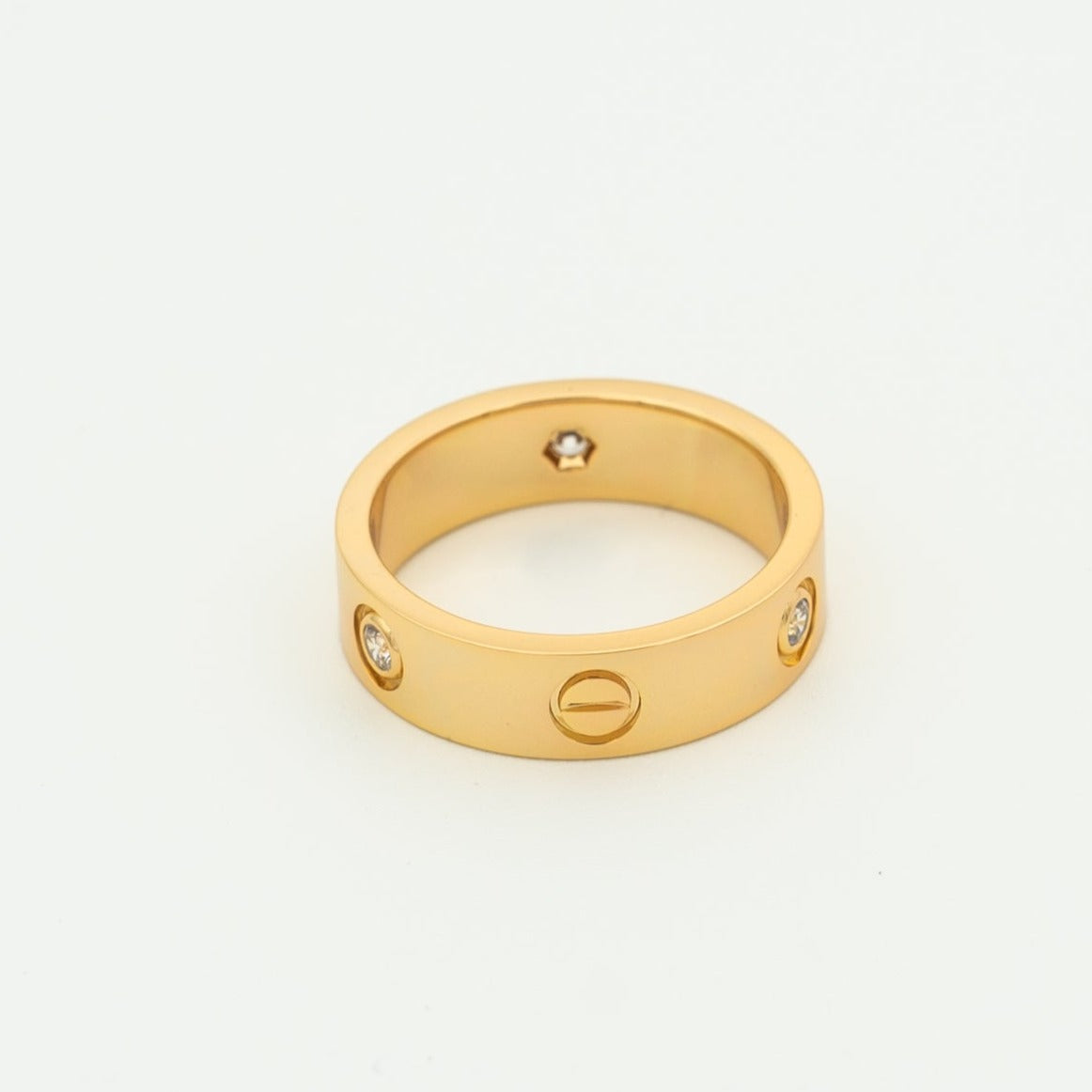 [Marin-Jewelry]LOVE RING 5.5MM 3 DIAMONDS PINK GOLD