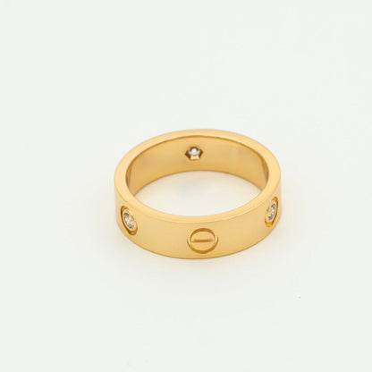 [Marin-Jewelry]LOVE RING 5.5MM 3 DIAMONDS PINK GOLD