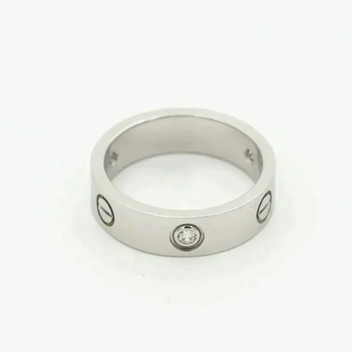 [Marin-Jewelry]LOVE RING 5.5MM 3 DIAMONDS SILVER