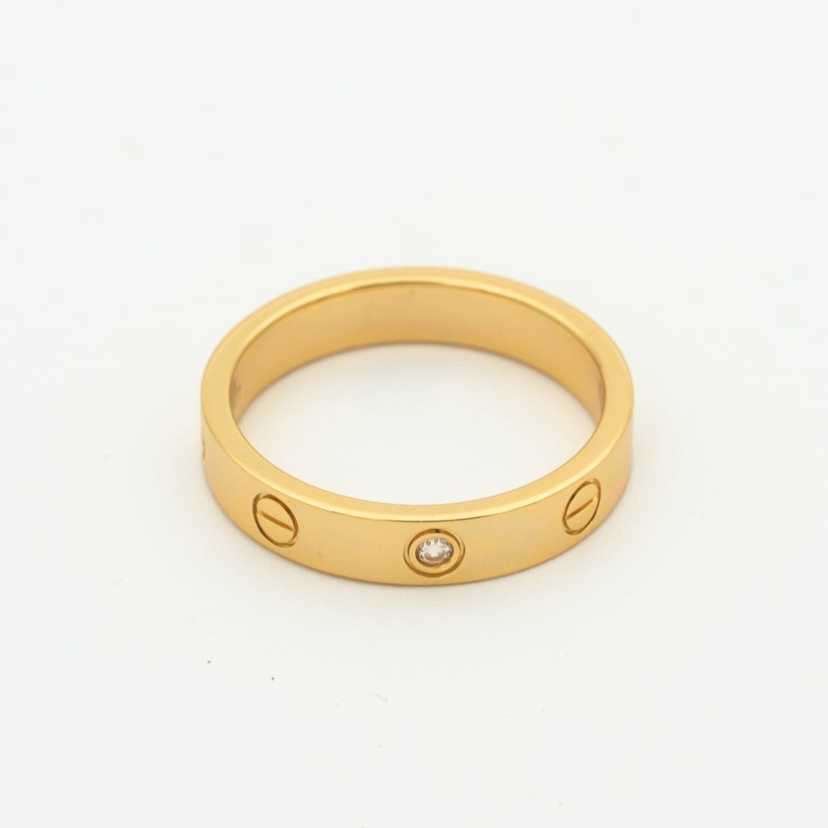 [Marin-Jewelry]LOVE RING 4MM 1 DIAMOND PINK GOLD