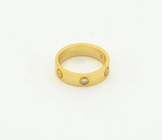 [Marin-Jewelry]LOVE RING 4MM 1 DIAMOND GOLD