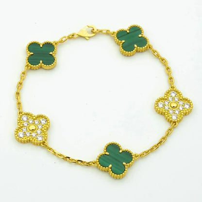 [Marin-Jewelry] CLOVER 5 MOTIF MALACHITE BRACELET COLLECTION
