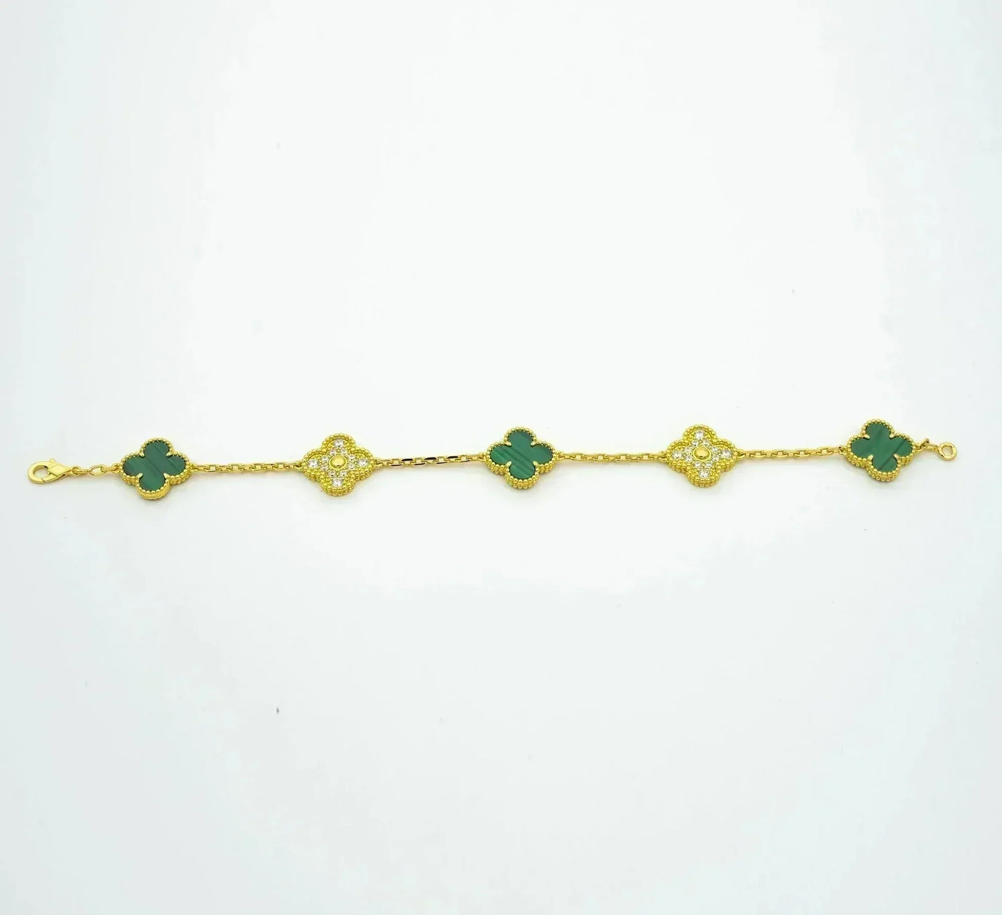 [Marin-Jewelry] CLOVER 5 MOTIF MALACHITE BRACELET COLLECTION