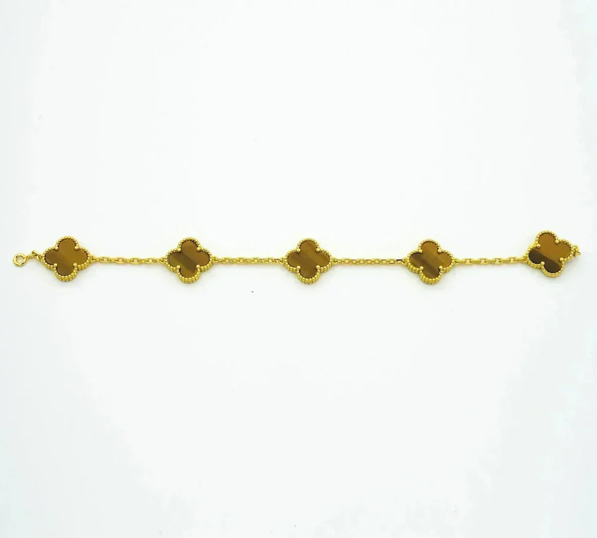 [Marin-Jewelry] CLOVER 5 MOTIFS TIGER EYE BRACELET COLLECTION