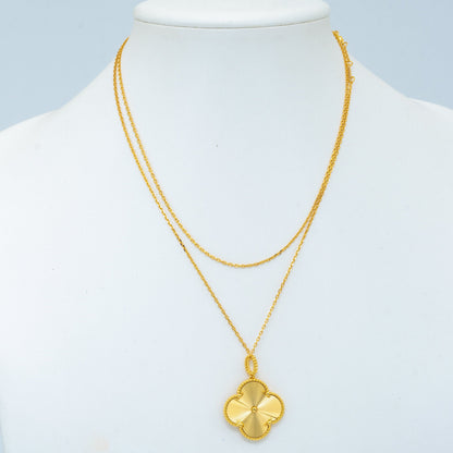 [Marin-Jewelry]CLOVER 25MM PEDANT NECKLACE GOLD