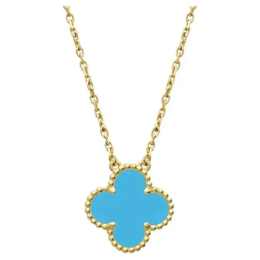 [Marin-Jewelry]CLOVER 15MM VINTAGE TURQUOISE NECKLACE