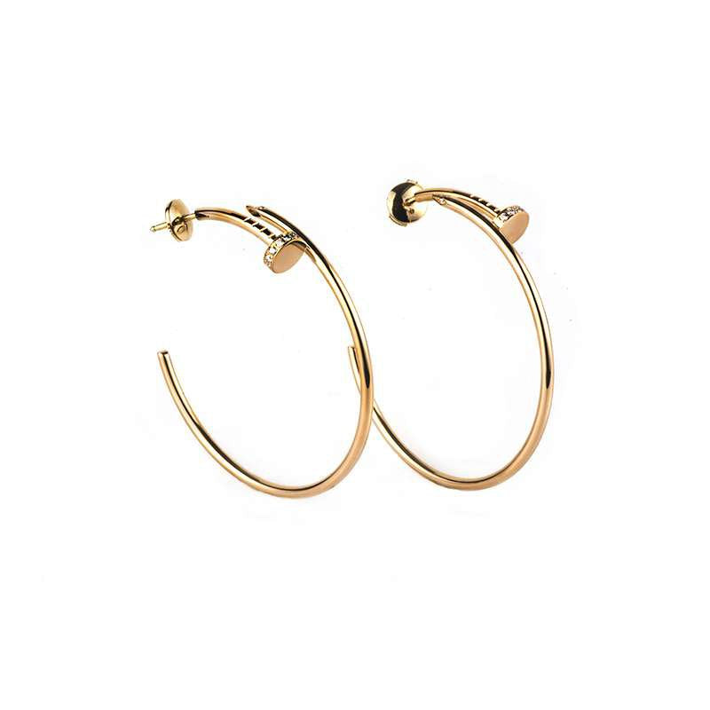 [Marin-Jewelry]JUSTE EARRINGS GOLD DIAMONDS 1.8MM